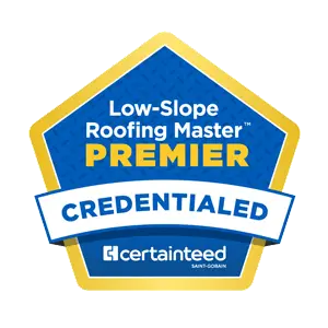 CertainTeed Low-Slope Roofing Master™ Premier Credentialed badge
